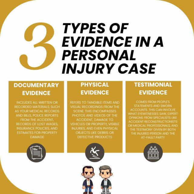 Building a strong personal injury case relies on different types of evidence. This includes Documentary Evidence like your medical records, bills, police reports, and lost wage records; Physical Evidence such as photos and videos of the accident scene, vehicle damage, and visible injuries. Testimonial Evidence which comes from eyewitness statements, expert opinions from specialists, and the sworn accounts of those involved. Each type plays a crucial role in proving your claim and securing your compensation.⁠
⁠
Get a free consultation today: (702) 852-6688⁠
⁠
#personalinjury #evidence #legaladvice #documentaryevidence #physicalevidence #lasvegaslawyer #willoughbyshulman #injuryclaim